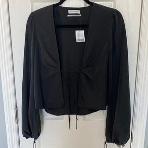 Urban Outfitters - Black tie front top
